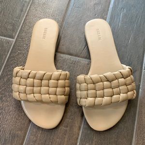 Braid woven slide sandals